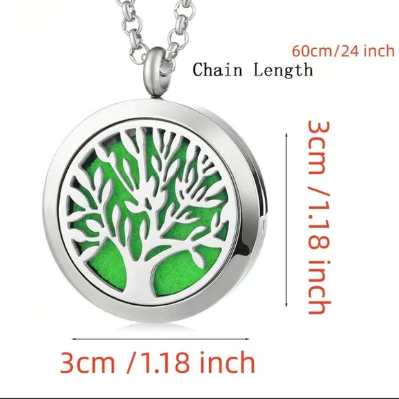 NWT SET Stainless Steel Locket, Necklace, Necklace & 2 Oil Diffuser Pads - Picture 4 of 4